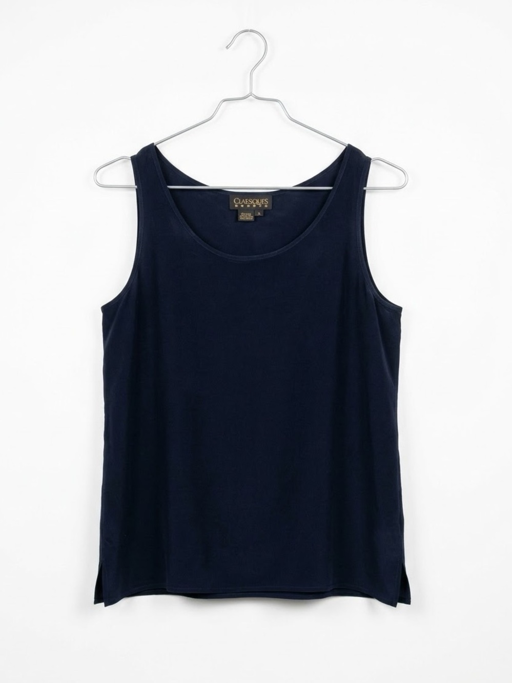 Classiques Entier 100% Silk Shell Tank Top Blouse in Dark Navy - Size10